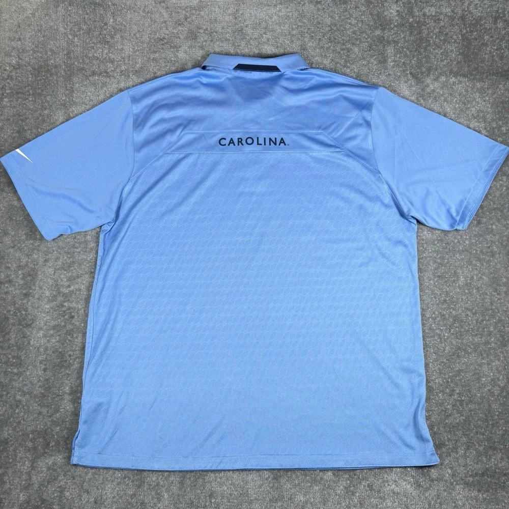Nike Polo Shirt Men's XL Blue Short Sleeve North Caolina‎ Tar Heels Dri-Fit